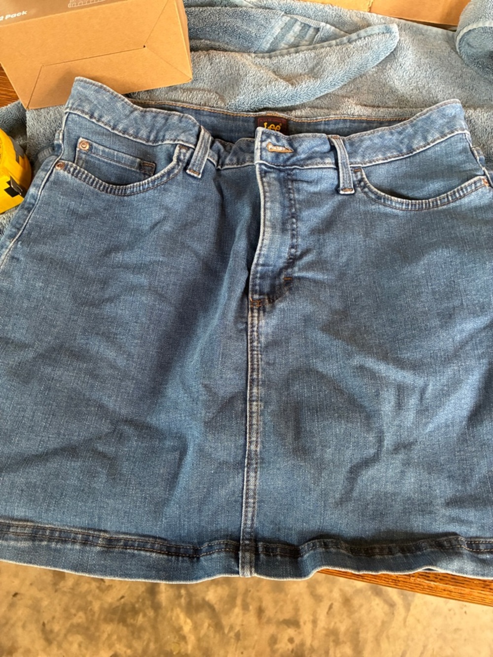 Lee Blue Denim Skirt with Front Pockets